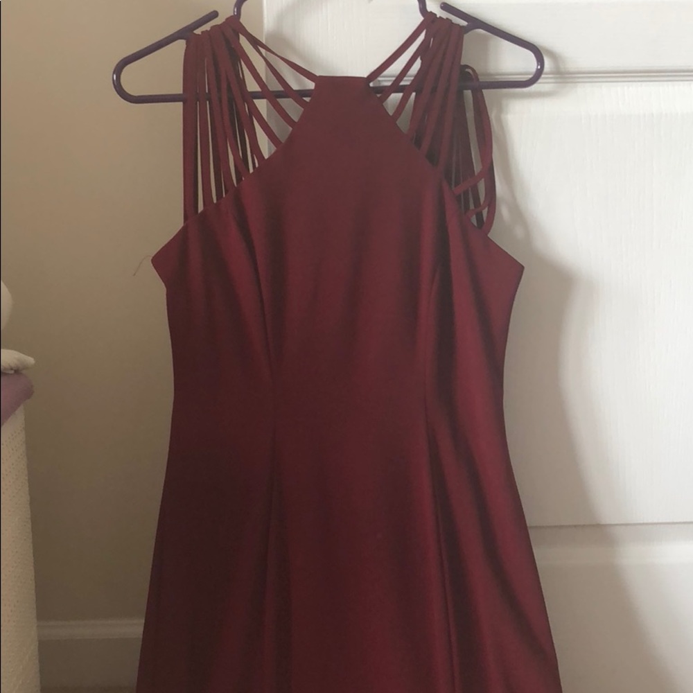 Strappy Maroon Bodycon Dress